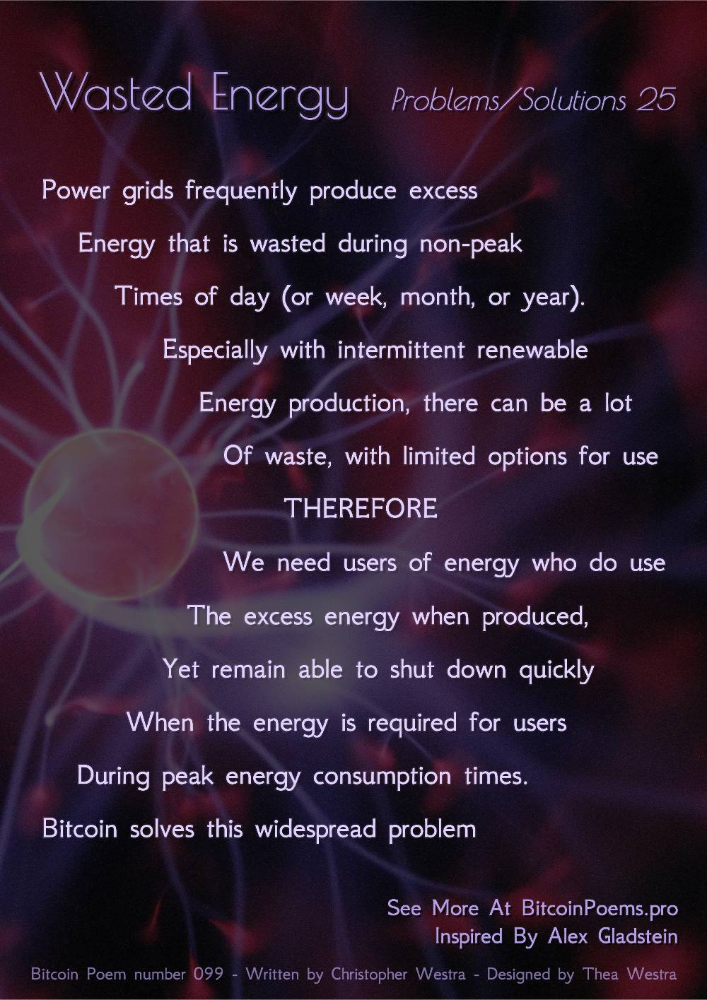 Wasted Energy - Bitcoin Poem 099 by Christopher Westra