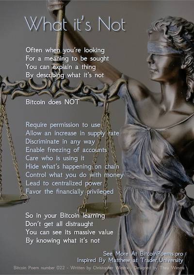 Bitcoin Poem 022 - What It's Not