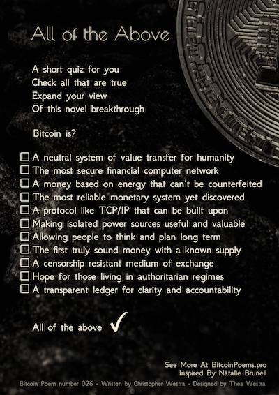 Bitcoin Poem 026 - All of the Above