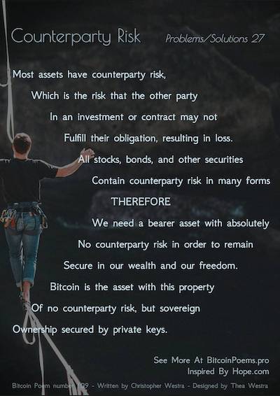 Bitcoin Poem 109 - Counterparty Risk