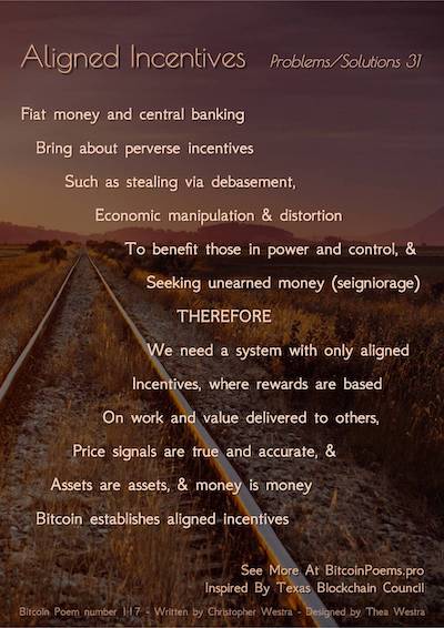 Bitcoin Poem 117 - Aligned Incentives