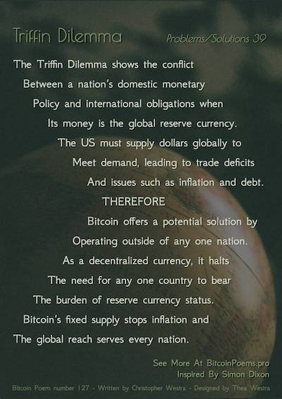 Bitcoin Poem 127 - Triffin Dilemma